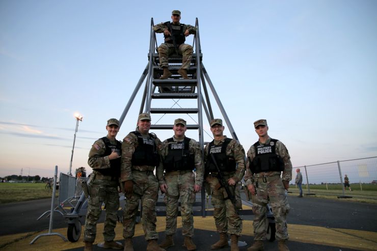 A photograph of a group of military police